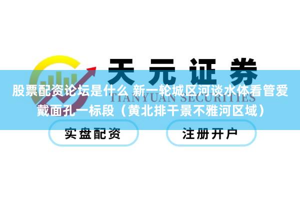 股票配资论坛是什么 新一轮城区河谈水体看管爱戴面孔一标段（黄北排干景不雅河区域）